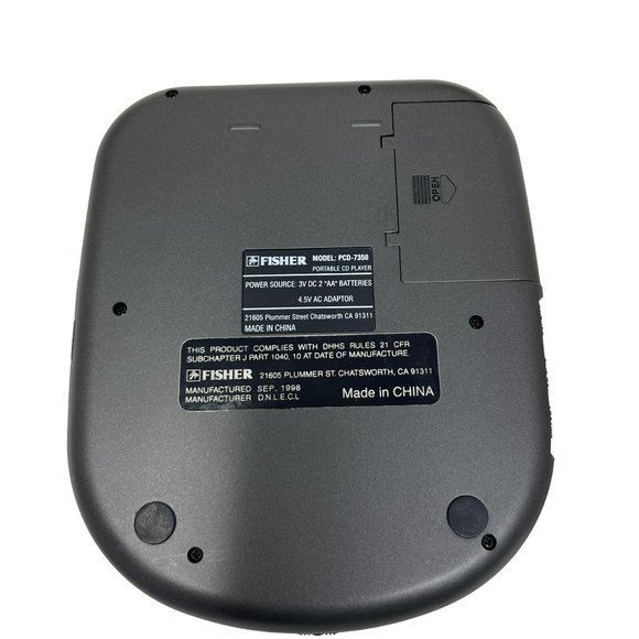 New Vintage‎ Fisher PCD-7350 Portable CD Compact Disc Player Slim Profile - Picture 7 of 14